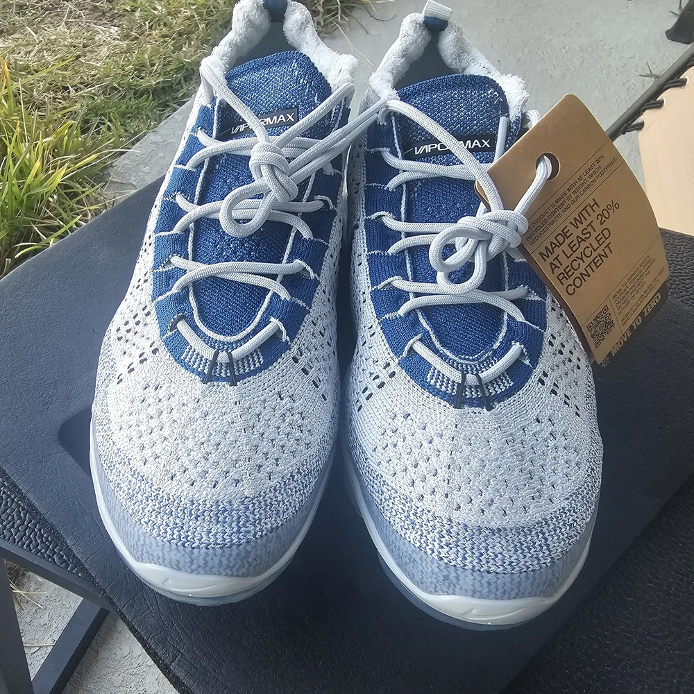 Size 10.5 - Nike Air VaporMax 2023 Flyknit Pure Platinum Court Blue (No Box) - Picture 8 of 10